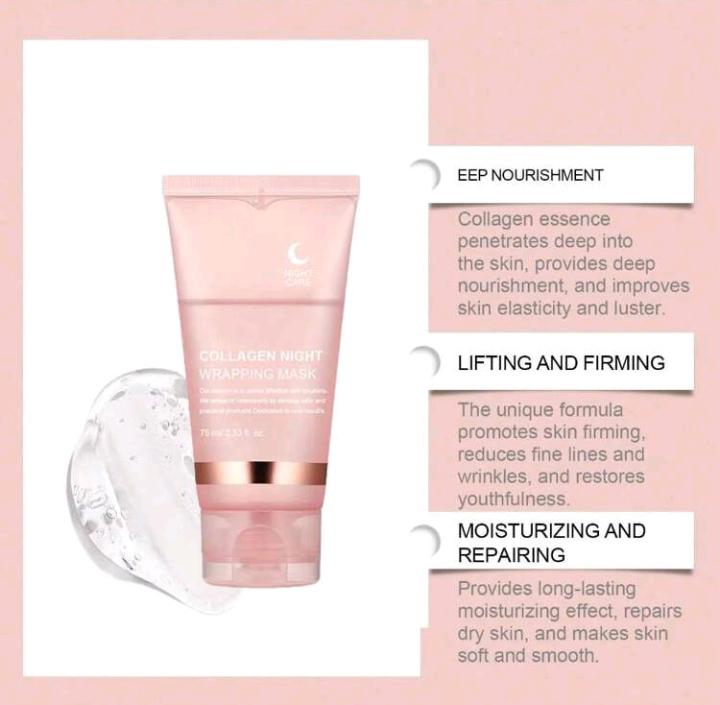 Collagen Overnight Sleeping Mask, Deep Moisturizing Gel Face Mask, Hydrating Face Mask