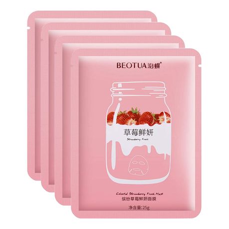 Nordik Beauty Korean Purifying Vitamin C Strawberry Face Sheet Mask (4 pack)